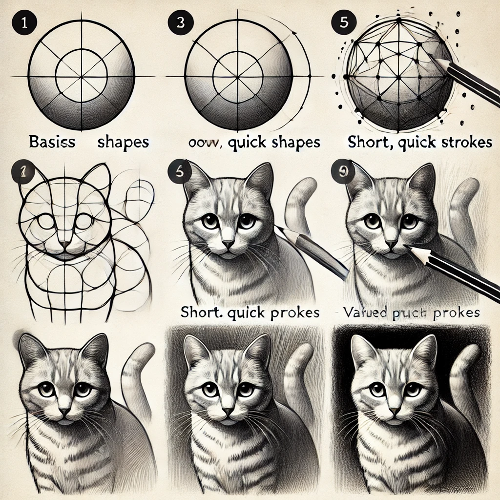 Learn How to Draw a Cat in 5 Different Ways cat drawing
 Style 1: The Realistic Cat
