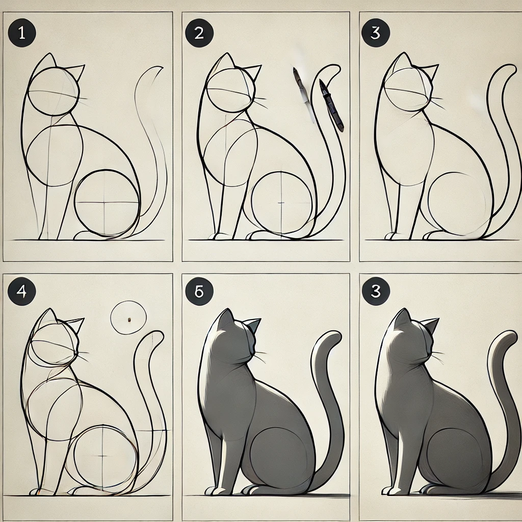 Learn How to Draw a Cat in 5 Different Ways cat drawing
