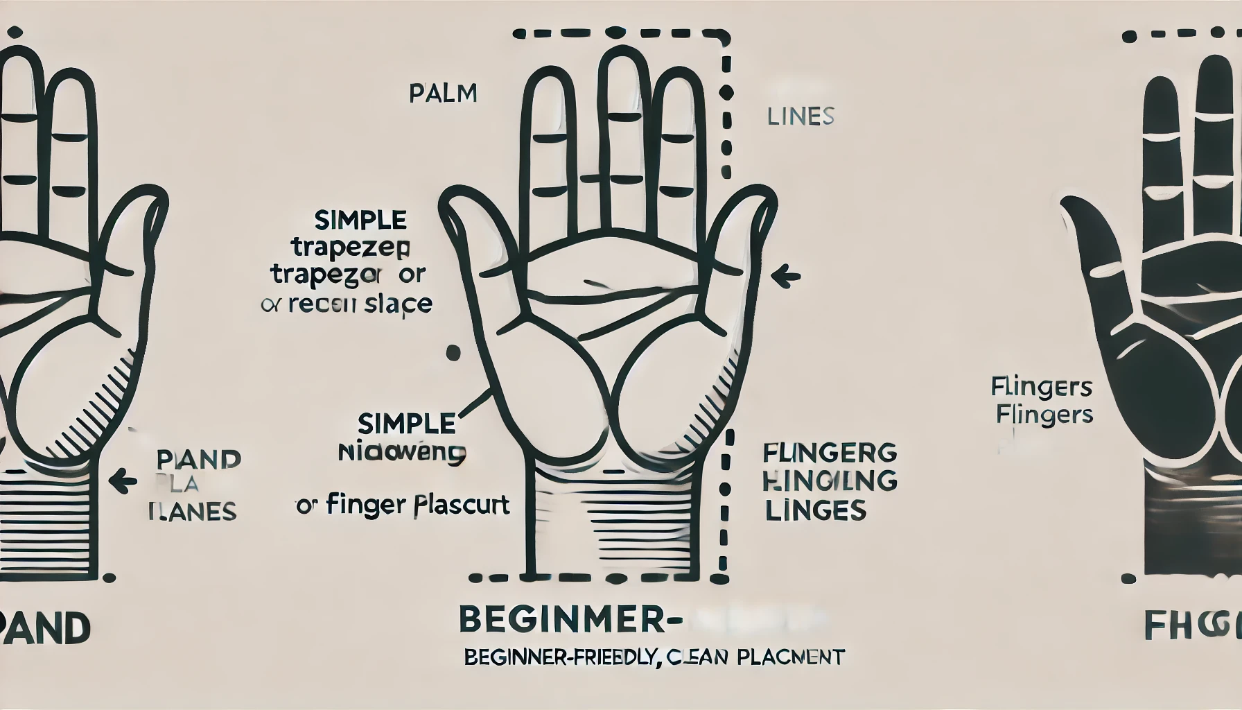 DALL·E 2024 10 31 10.13.53 Wide image illustrating a hand with the palm as a simple trapezoidal or rectangular shape and a narrowing line extending to represent the wrist provi