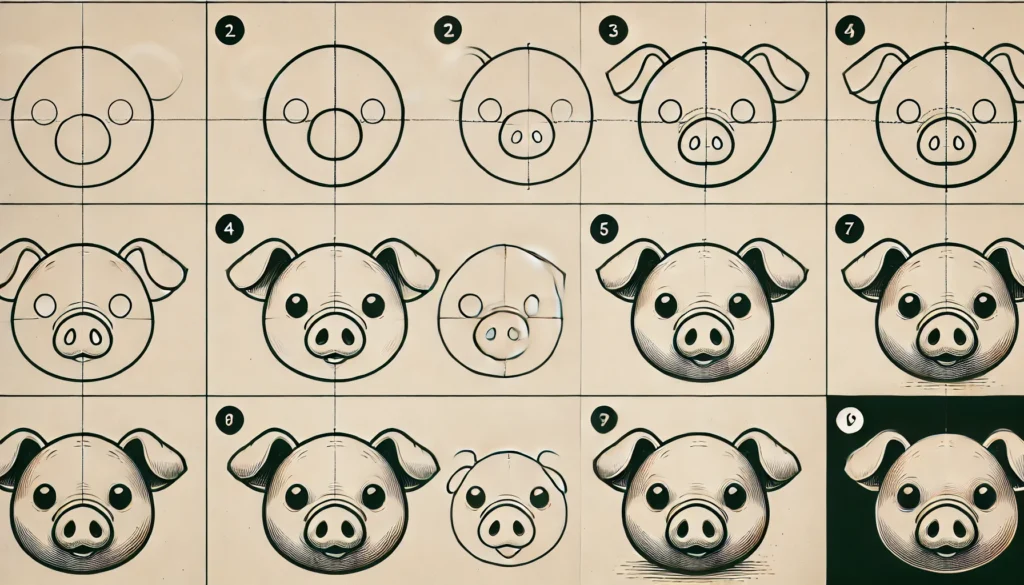 How To Draw A Pig 5 Easy Steps – Quick and Simple